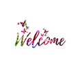 Welcome colorful handwritten inscription isolated. Welcome calligraphy vector illustration. Welcome phrase lettering Royalty Free Stock Photo