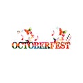 Oktoberfest celebration colorful design isolated vector illustration. Oktoberfest lettering typography background Royalty Free Stock Photo