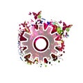 Colorful cogwheel isolated vector illustration, gear symbol