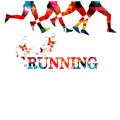 Running background with people silhouettes isolated. Sports, fitness, running, jogging, active people, training, recreational acti
