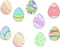 Colorful Easter egg design vector that looks beautiful and randomly arranged