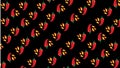 Hot chili flames seamless pattern design on black background