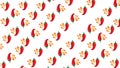 Hot red chili flames seamless pattern design on white background