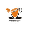 Cappucino coffee design logo vector - hot drink