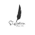 Logo for author company with feather pen element