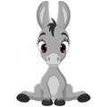 Cute baby donkey cartoon sitting Royalty Free Stock Photo