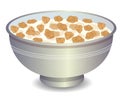 Vector illustration of Bran Flakes with milk