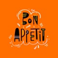 Bon appetit hand drawn lettering Royalty Free Stock Photo