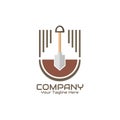 illustration vector graphic of shovel and ground logo Royalty Free Stock Photo