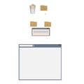 Computer Windows. Copy, delete, search for files, vector illustration