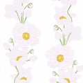 Seamless floral pattern. Light rose gold Anemone flowers on a white background.