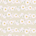 Seamless floral pattern. Light rose gold Anemone flowers on a vintage green background.