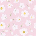 Seamless floral pattern. Light rose gold Anemone flowers on a pink background.