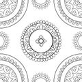 Symmetry doodle illustration. Simple fantasy elements with small decor on white isolated background.