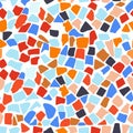 Terrazzo seamless pattern with colorful rock pieces. Abstract backdrop with bright stone sprinkles scattered on white background. Royalty Free Stock Photo