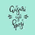 Auguri agli sposi means congratulations to the newlyweds, wedding wishes in italian Royalty Free Stock Photo