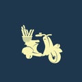 Vespa vector illustration. Scooter icon. Scooter logo. Vector