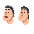 Pixel head. Talking head, vector illustration Royalty Free Stock Photo