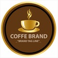 Logo illustration for coffe shop with circle chocolate background