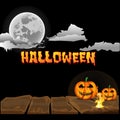 Happy hallowen day greetings with beautiful cloud moon background