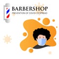 Barbershop prevention of covid-19 spread design Tamplate, background, poster