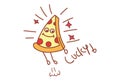 Cartoon Illustration Of Pizza