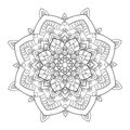 Beautiful mandala with floral elements, small and middle decor on white isolated background.