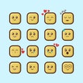 Vector set kawai funny illustration