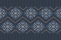 Vector seamless Nordic Knitting Pattern in blue, white colors with snowflakes. Royalty Free Stock Photo