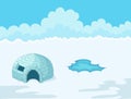 Igloo on winter landscape background Royalty Free Stock Photo