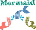 Colorful mermaid tail SET. VECTOR