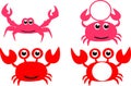 Crab cartoon vector illustration. Monogram.