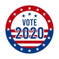 2020 Presidential Election Vote Badge - United States of America. USA Patriotic Symbol - American Flag. Democratic / Republican Royalty Free Stock Photo
