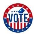 2020 Presidential Election Vote Badge - United States of America. USA Patriotic Symbol - American Flag. Democratic / Republican