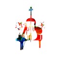 Colorful piano and violoncello vector illustration. Music instruments background. Design for poster, brochure, invitation, banne Royalty Free Stock Photo