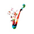 Colorful violoncello and saxophone design