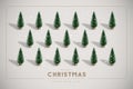 Minimalist Vintage Christmas postcard with plastic Christmas trees Royalty Free Stock Photo