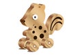 Cartoon illustration of cute wooden squirrel toy. Royalty Free Stock Photo