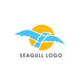 Seagull Sea Ocean Logo Bird Illustration Vector