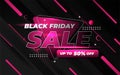 Geometric minimalist style black friday sale banner