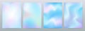 Set of vector blurry backgrounds in blue turquoise and pink colors. Light pastel backgrounds.