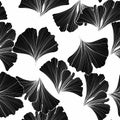 Floral seamless background with ginkgo biloba leaves. Background can be used for wallpaper. Royalty Free Stock Photo
