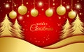 Red background banner design for merry christmas celebration