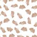 Floral seamless background with beige ginkgo biloba leaves. Background can be used for wallpaper, pattern Royalty Free Stock Photo