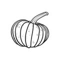 Hand drawn pumpkin and ink. Scary greeting card and invitation party poster. Modern illustration concept. single element, icon, st Royalty Free Stock Photo