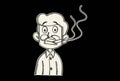 Cartoon Illustration Of Smoking Man Royalty Free Stock Photo