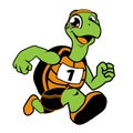 Green turtle mascot cartoon
