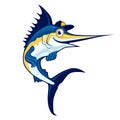 Marlin fish mascot cartoon Royalty Free Stock Photo