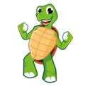 Green turtle mascot cartoon