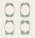 Set of vintage oval ornamental frame